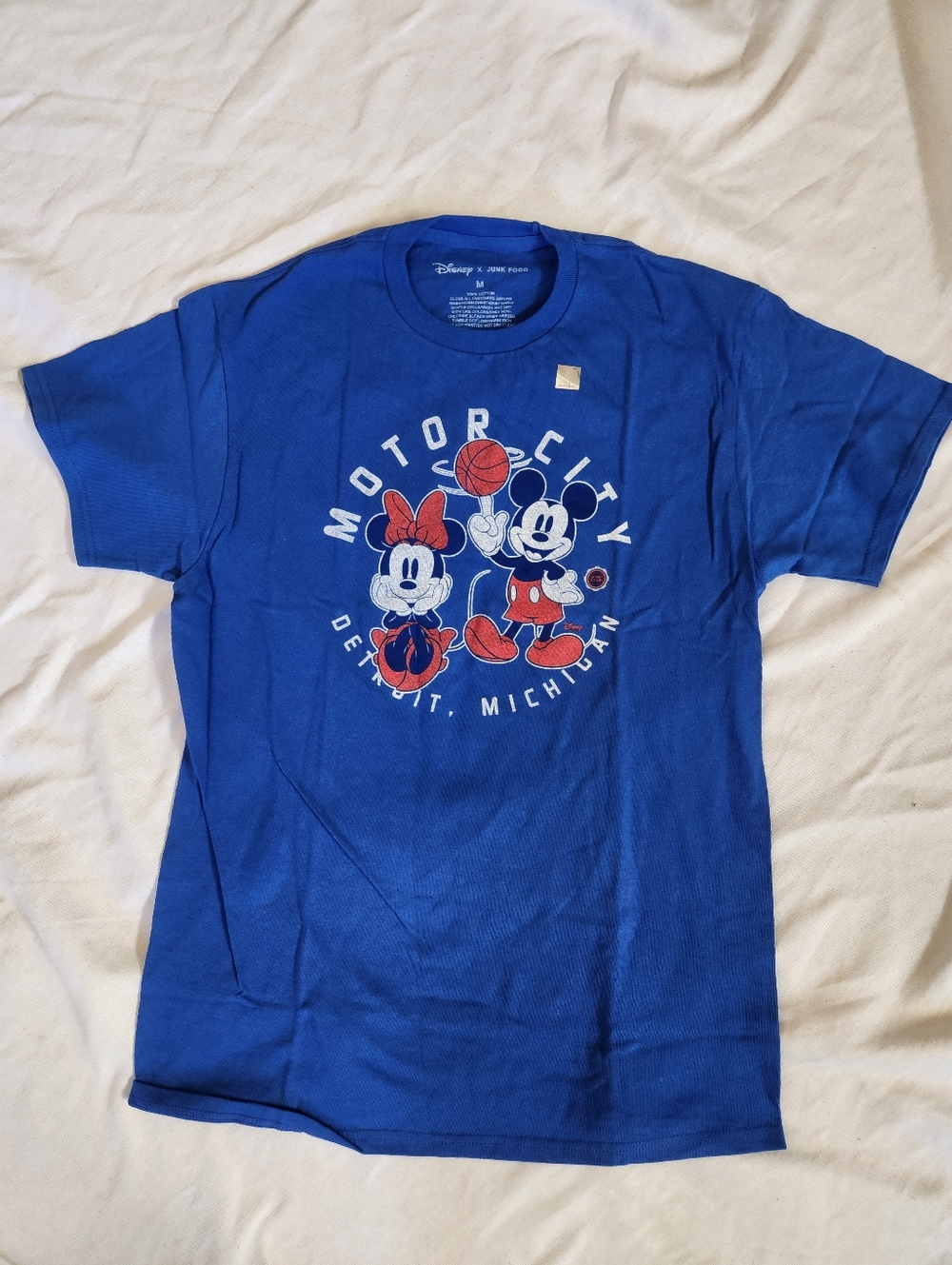 Disney x Junk Food Mickey Minnie Motor City Detroit Graphic Tee Size M NWOT